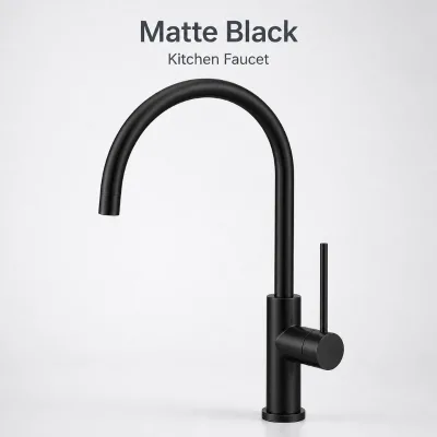 JIKU Wels 304 Watermark Brushed Black Stainless Steel Single Handle Sprinkle Mixer Faucet Ceramic Valve Core Deck Kitchen