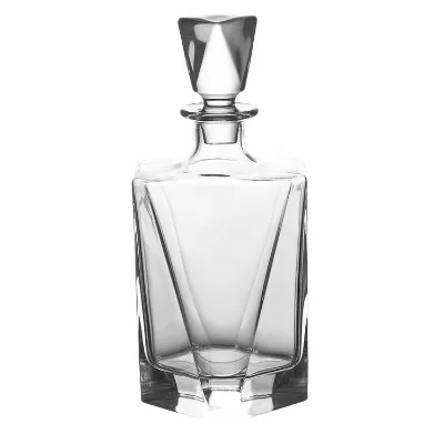 780ml Crystal - Clear Whiskey Decanter, Elegant Spirit Container for Home Bar, Ideal for Scotch/Bourbon, Gifting, Wine Storage.