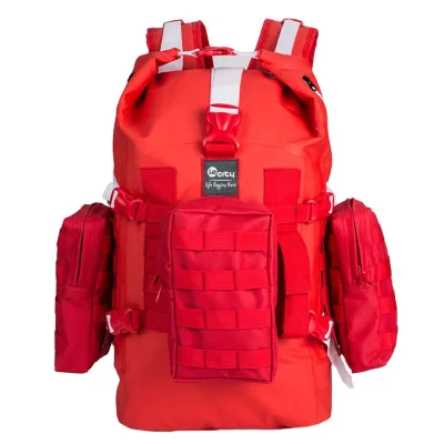 500D PVC Tarpaulin Dry Bag 40L Welded Molle System Waterproof Emergency Kit Survival Backpack Outdoor Roll Top Survival Kit Bag