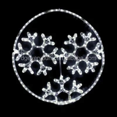 Outdoor Waterproof IP65 Rope Light String Steel Frame 2D LED Snowflake Twinkle LED Motif Lighting