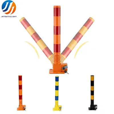 Collapsible Flexible Parking Security Post Steel Parking Space Lock with Reflective Strip