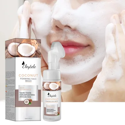 Natural Oil Control Coconut Milk Foam Face Wash Anti Aging Whitening Deep Cleansing Foaming Facial Cleanser