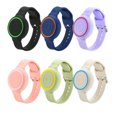 Multi-Color Silicone for Airtag Wristband Protector Anti-Lost GPS Tracker Bracelet Strap with Adjustable Buckle Waterproof Cover