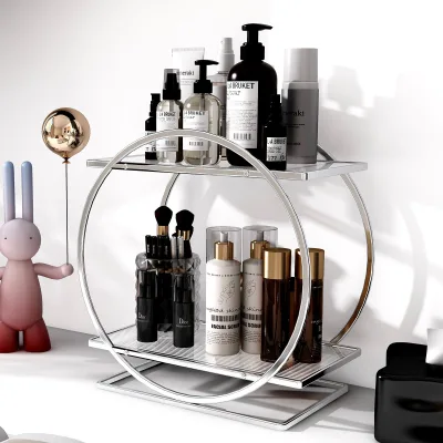 Cross-Border Table Desktop Multilayer Storage Rack Carbon Steel Removable Skin Care Makeup Home Dining Storage Rack