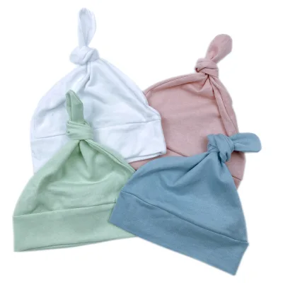 Hot Sell 2023 100% Cotton Baby Hats New Born Headgear Gifts Infant Beanie Caps 0 to 12 Months for Boy and Girl
