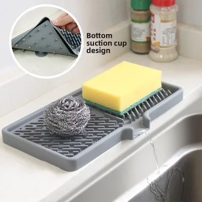 Silicone Drain Mat Kitchen Countertop Heat Insulation Thickened Non-slip Suction Cups Chopping Board Fixing LSD01 Dongguan