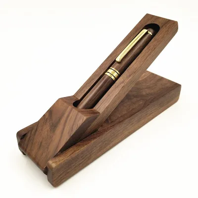 Laser Engraving LOGO Wooden Pen Set Commercial Celebration Gifts High End Wood Walnut Fountain Pen with Wood Box