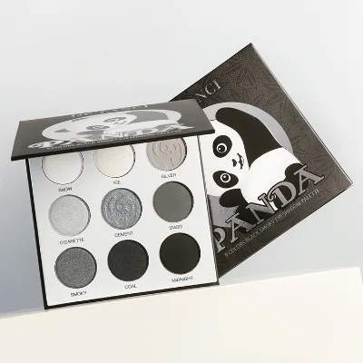 DELANCI Branded Makeup 9 Colors Highly Pigmented Panda Cosmetics Eyeshadow Palette Colorful Powder Waterproof Eyeshadow