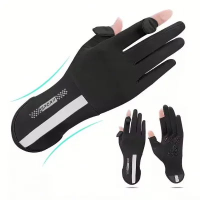 MHK104 Fishing Gloves Quick-Dry Full Finger UV Protection Gloves Sun Protection Gloves Men Women for Outdoor
