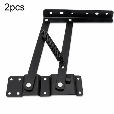 2pcs Furniture Support Lift Bracket Spring-Assisted Coffee Table Lift-Top Mechanism Black Metal Furniture Hardware Monitor Stand