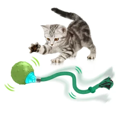 New Motion-activated Interactive Cat Toy for Indoor Cats Automatic Rechargeable Tail Teaser Toy for Kitten With Birdsong