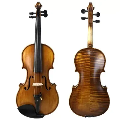 4/4 Handmade Student Violin Solid Spruce Flamed Maple Sweet Sound Good Workmanship Matt