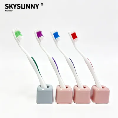 Vertical Strip Raised Grip Small Head Straight Handle Toothbrush Factory Direct Wholesale