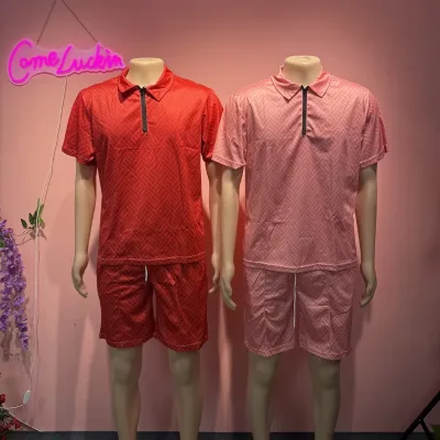 Summer Outfit Polo Set Clothes Sport Wear Top and Short Beach Jogger 2 Pieces Tracksuit Men Sets