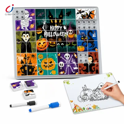 Chengji Building Block Sets Halloween Plastic Jigsaw Puzzle Board Creative Creation Kids Diy Draw Painting Educational Toy Gifts