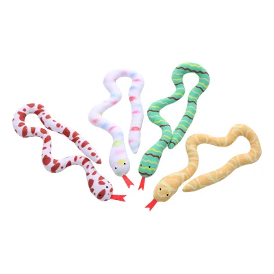 Hot Selling Catnip Plush Toy Cat Teaser Toy Snake Shaped Cat Chew Toy Grinding Teeth and Bite Resistant