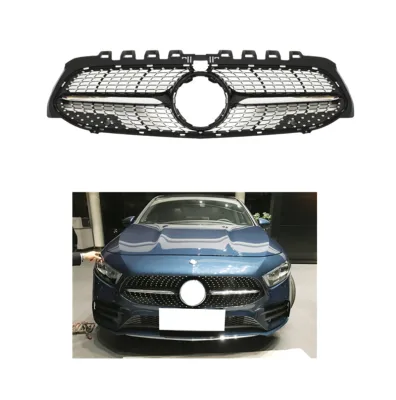 New Diamond Style Silver Front Bumper Grill for Mercedes-Benz W177 A-Class (A200/A260) ABS Upgrade Kit