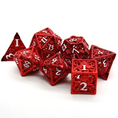 Wholesale Polyhedral D&d Cuttlefish Dice Hollow Hollow Metal Red Copper