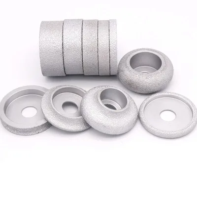 75mm Diameter Vacuum Brazed Profiling Wheels for Marble Quartz Natural Stone Deburring Metal Bonding Agent