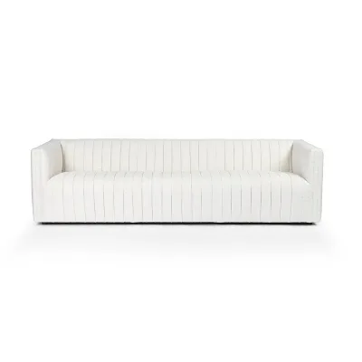 New Arrival Modern Luxury Sectional Sofa Piano Key Design Home Couch 3 Seater Straight Row Living Room Sofa Teddy Velvet