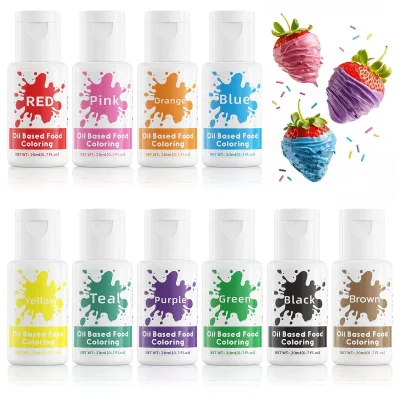 Wholesale Edible Oil Based Food Colorant Vibrant Dry Powder Chocolate Fondant Baking Pastry Decoration Food Grade Non-Toxic 20ml