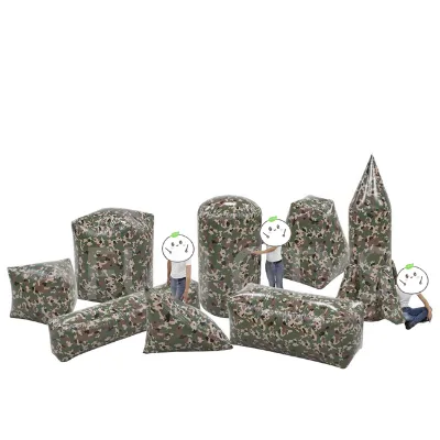 Camouflage Battle Obstacle Set Inflatable Paintball Bunker Field Army Green Air Bunkers Shooting Game Equipment for Kids Adults