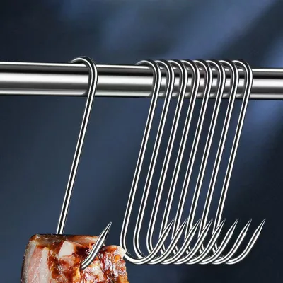 Custom S-Shaped J Hook Stainless Steel Metal Hardware for Meat for Meat Display & Storage