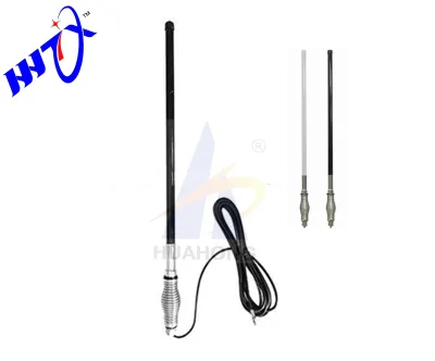 Anti-collision flexible 477mhz barrel spring fiberglass base car vehicle long antenna with heavy duty Detachable Bullbar Mount