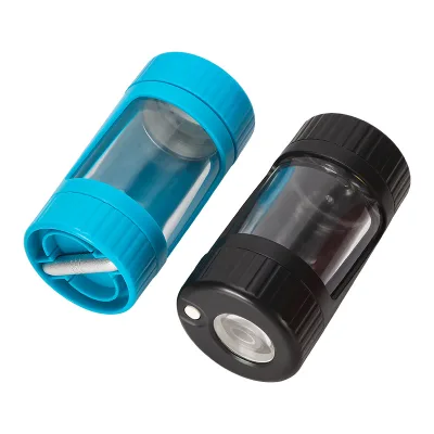 Smoking Accessory Cheap Customized Empty Box Storage Glass Glow Jar Led With Grinder