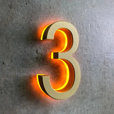 Custom LED Backlit Numbers Electronic Light 8 Inch Modern House Numbers Modern Address Signs
