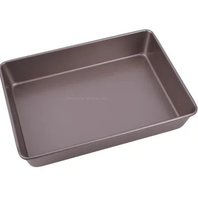 Heavy Gauge Rectangular Roaster Pan Non-Stick Carbon Steel Baking Tray Cake Brownie Cookie Even Heat Multi-Use