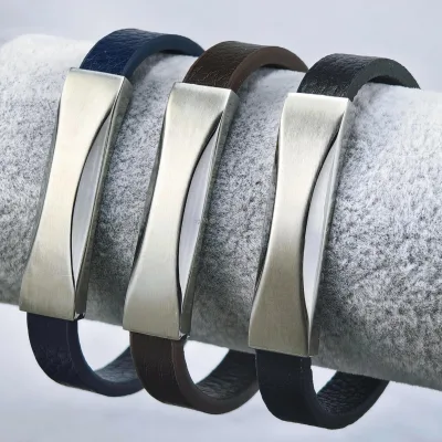 Stainless Steel Leather Bracelet