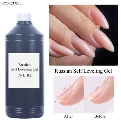 KODIES GEL 1KG/1000ML Russian Self Leveling Gel Nail Polish Clear Bulk Big Size Raw Material OEM Gel Polish Base Coat Top Coat