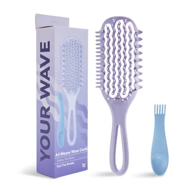 Private Label Wavy Hollow Out Volumizing Hair Comb PP Handle Styling Set Detangling Comb Volume Comb Hair Styling Brush