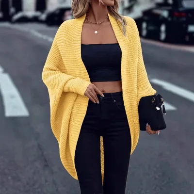 New Material Soft Comfortable Cashmere Warm Open Front Women's Knit Cardigan