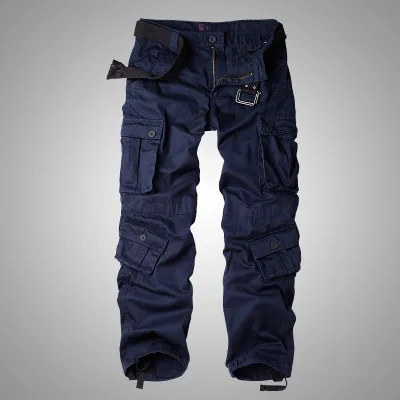 2023 Men's Trousers Camo Pants Outdoor Multi-bag Loose Overalls for Men