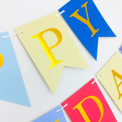 11.5*16 Cm Happy Birthday Paper Banner Flag for Party Decoration