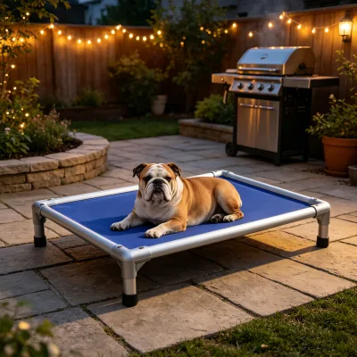 Kennel Use Raised Dog Cot Heavy Duty Aluminum Profile Frame and Anti Slip PVC Mat for Large Canine Daily Rest Place