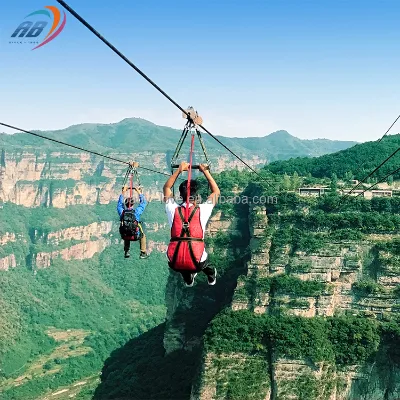 Resorts Ropeway Cableway Theme Park Sightseeing Equipment Jungle Zip Line Kit Rope Adventure Park
