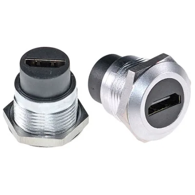 Zinc Alloy 4K 60Hz HD Female to Female Panel Mount Pass Through Adapter Connector for AV Equipment