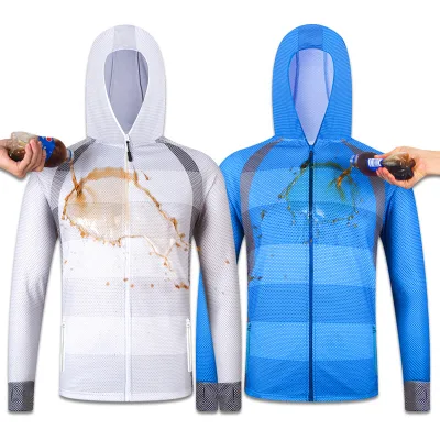 New Hydrophobic Fishing Suit Resistant to Dirt, Sun Protection and Pollution, Long Sleeved Outdoor Summer Men's Fishing Clothing