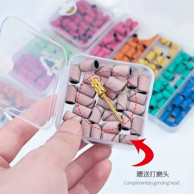 Wholesale Colorful Acrylic Nail Sanding Bands Mandrel for Manicure Care Custom Logo Christmas Gift Box Packaging