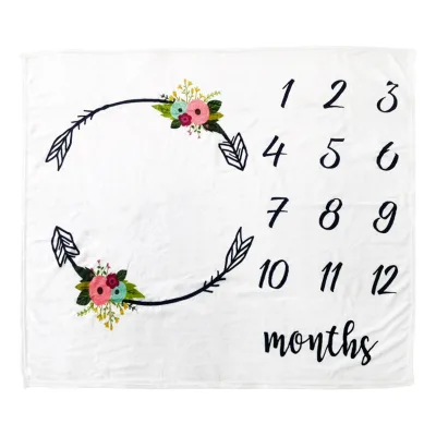Baby Monthly Milestone Blanket Soft Baby Flannel Blanket Large 47 Inch X 47 Inch Infant Girl Boy Milestone Blanket Baby Shower