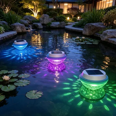 New Solar LED Waterproof Water Floating Pond Swimming Pool Light Versatile Outdoor Fish tank Insect-attracting Lamp