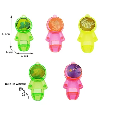 Wholesale Kids Mini Astronaut Whistle Toys Plastic Spaceman Whistle Holographic Helmet Noise Makers Kids Vending Capsule Prizes