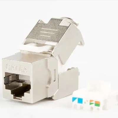 Anti-interference Keystone Jack Cat6a UTP Keystone Jack RJ45  Ethernet Network Extension Cable Splitter Adapter Modular Plug