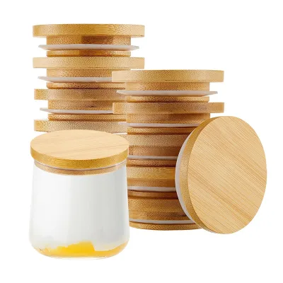 Made for DIY Bamboo Lid sealed Jar Water Cup Wooden Lid Can Be Printed logo Beech Pine Rubber Bamboo Wood Lid