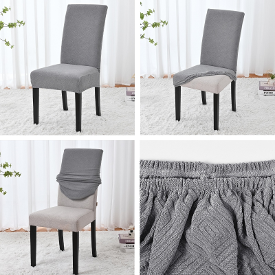 Solid Color Chair Cover Non-Slip High Elastic Home Slipcover for Dining Room