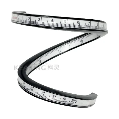 Kearing Double-sided Bendable Adjustable 30cm& 12 Inch Durable Flexible Curve Ruler with Raised Edge for Measuring Design #KF-30