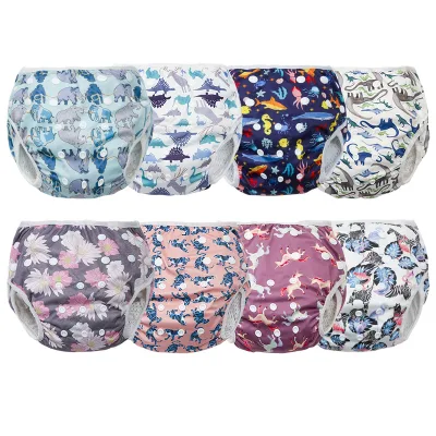 Hongbo OEM Digital Print Washable Baby Swim Diaper Baby Cloth Diaper Reusable Swim Diaper